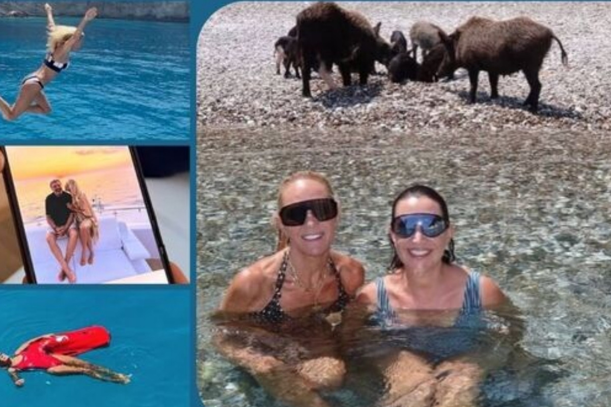 Bettina Machler’in Kefalonya macerası, yaban domuzlarıyla denize girdi, turkuaz sularda adrenalin yaşadı