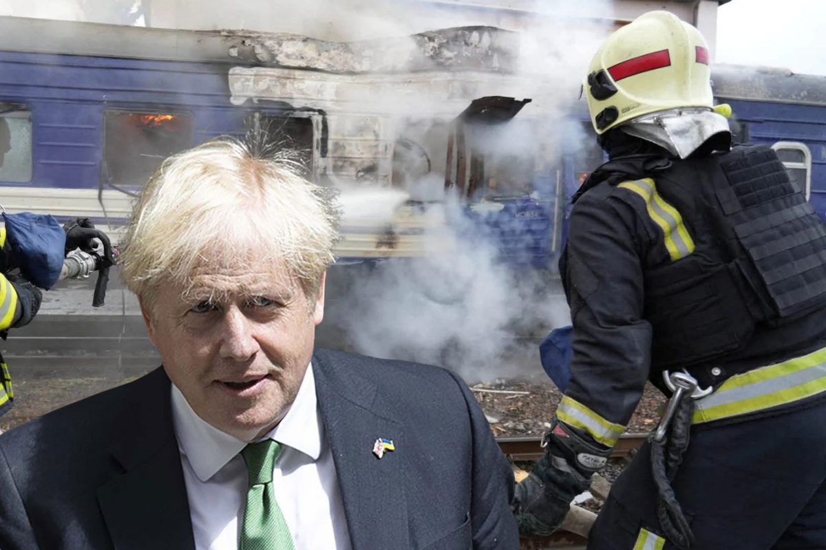Eski İngiltere Başbakanı Boris Johnson'ın geçtiği demiryolu hattında Rus dronu yolcu trenini vurdu