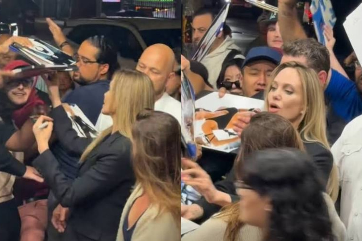 Angelina Jolie hayranlarının arasında zor anlar yaşadı