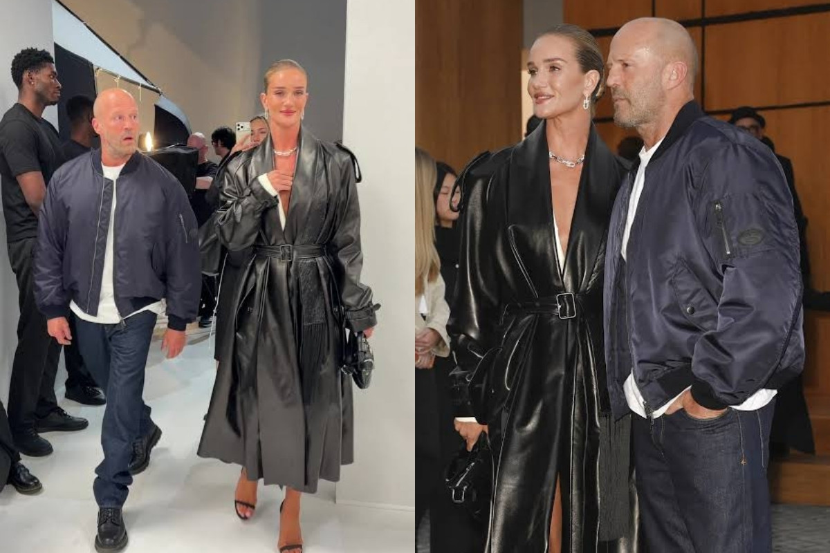 Rosie Huntington-Whiteley ve Jason Statham, Burberry defilesinde