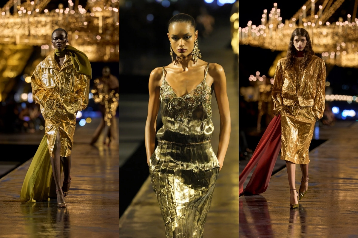 Anthony Vaccarello’dan YSL için altın ışıltısı
