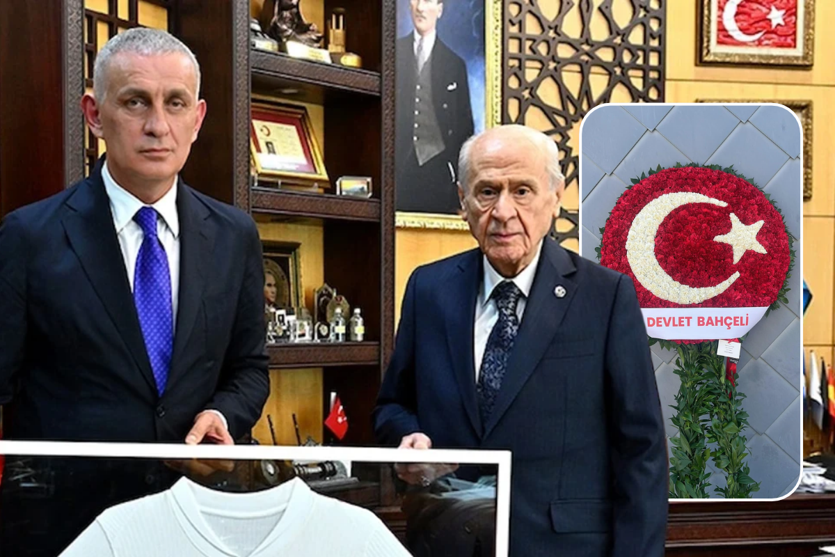 MHP Genel Başkanı Devlet Bahçeli'den TFF Başkanı İbrahim Hacıosmanoğlu'na çelenkli 'yalnız değilsin' mesajı