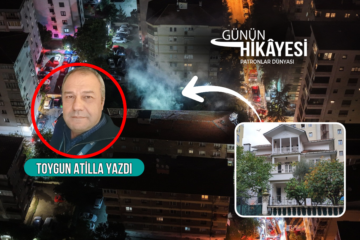 İstanbul'da beton apartmanlar arasına sıkışan kültür envanterindeki tarihi bir köşkün yanışı, havadan çekilen bir fotoğrafın anlattıkları