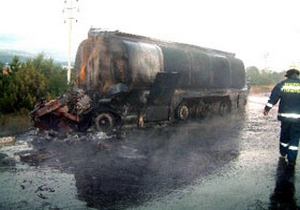 Tanker şoförünün korkunç ölümü
