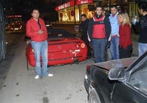 Şahin'in Ferrari'yi dağıttığı kazanın kareleri