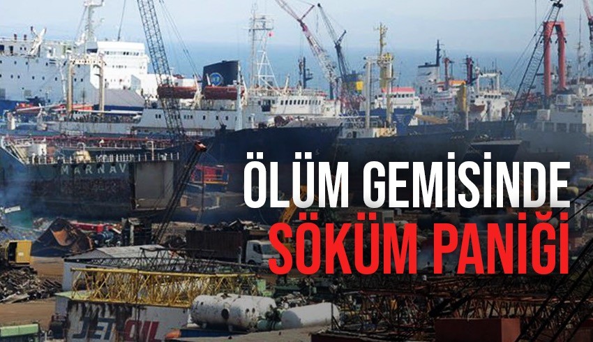 Aliağa Limanı'na getirilen zehirli atık gemisi Sloug ile ilgili işçilerden söküm uyarısı geldi