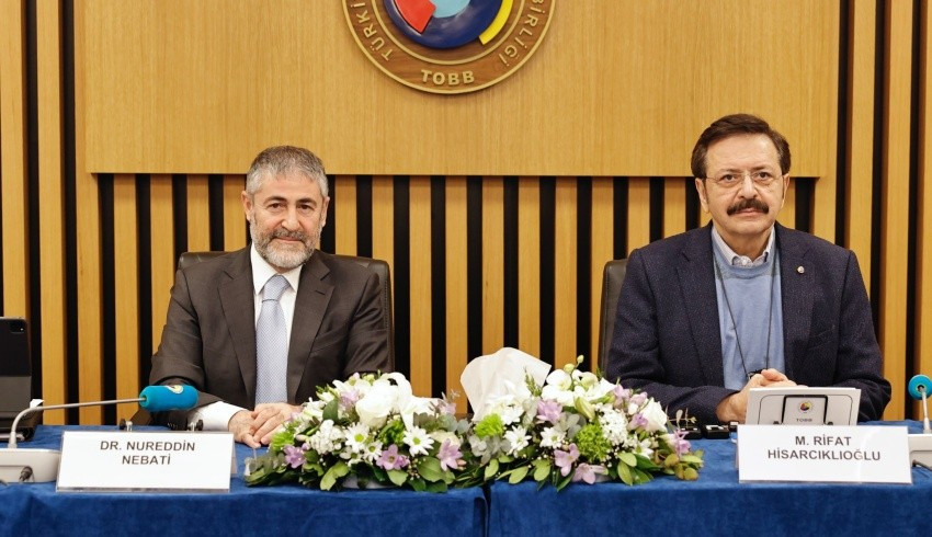 Bakan Nebati, TOBB yönetimiyle bir araya geldi