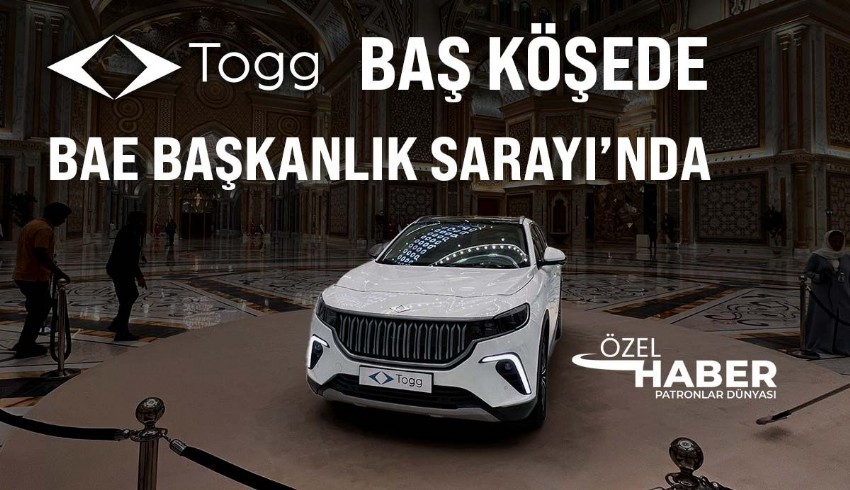 Birleşik Arap Emirlikleri'ndeki El Vatan Sarayı'nda, Cumhurbaşkanı Erdoğan'ın hediye ettiği TOGG sergileniyor