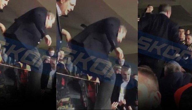 Fenerbahçe Başkanı Ali Koç taraftarın üzerine mi atladı!