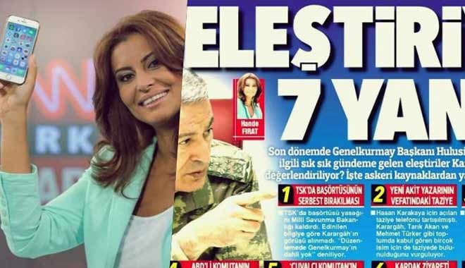 Hande Fırat ifadeye çağrıldı, Hürriyet'in o manşetine soruşturma