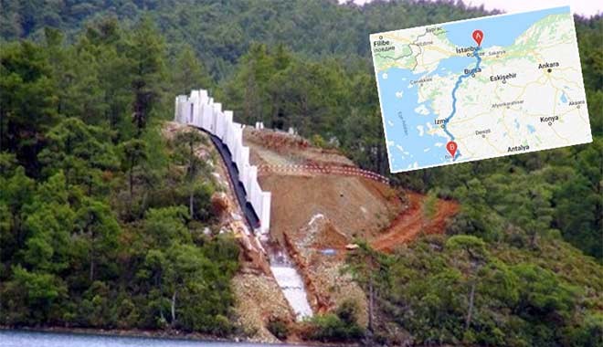 Okluk Koyu'ndaki yazlık saraya 735 kilometreden kum taşındı