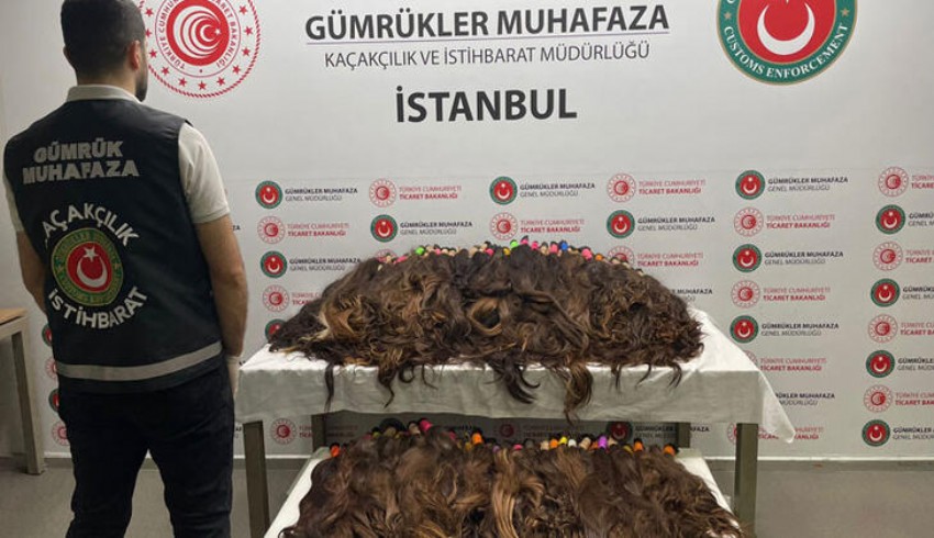 Sabiha Gökçen Havalimanı'nda 68 kilogram insan saçı ele geçirildi