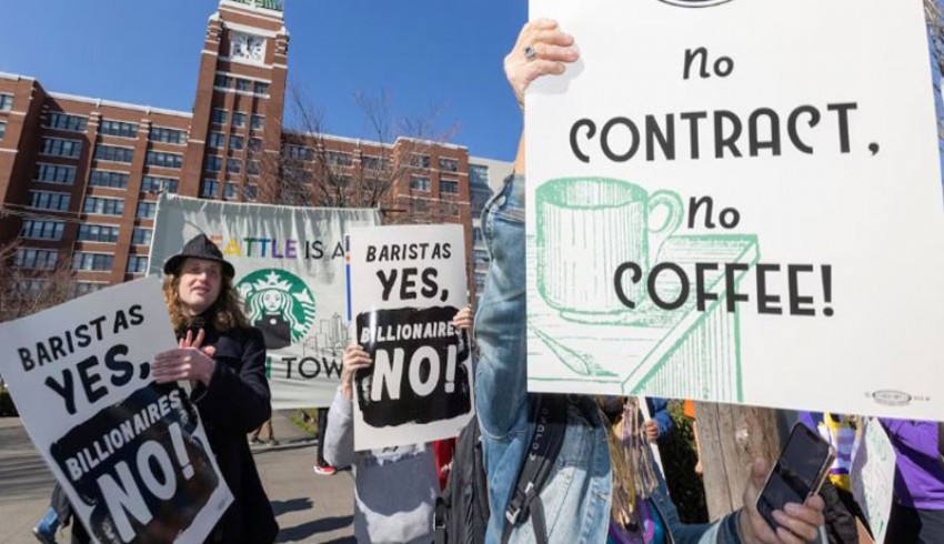 Starbucks çalışanları sözleşme peşinde
