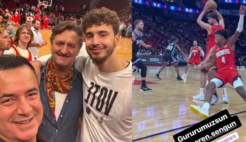 Acun Ilıcalı Alperen Şengün'ün NBA'deki maçını ön sıradan izledi