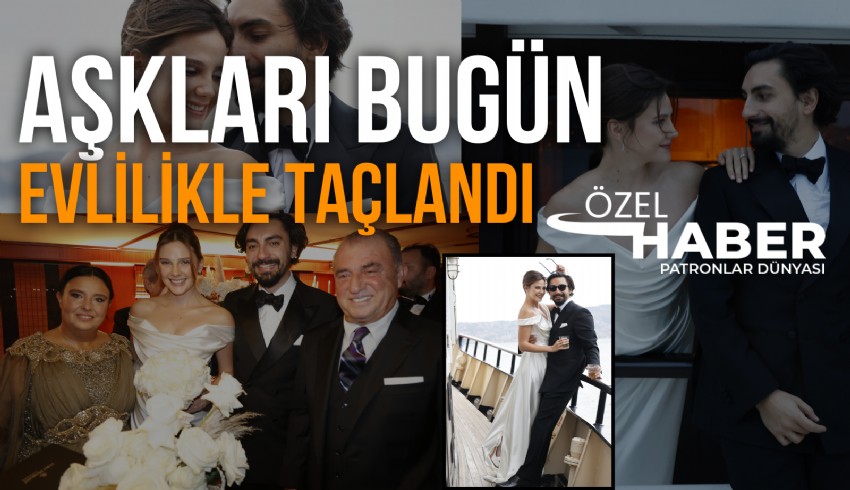 Alina Boz ve Umut Evirgen çiftinin düğününden ilk kareler... Fatih Terim nikah şahidi oldu