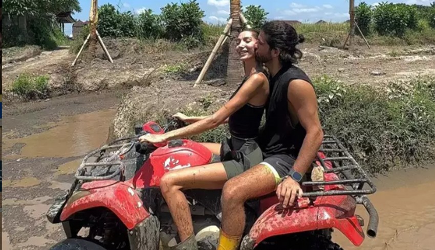 Bali'de aşk pozları: Öpüşmeye doyamadılar