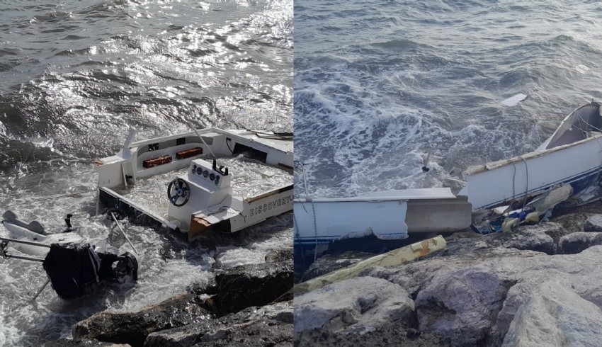 Bodrum'da fırtına nedeniyle tekneler hasar aldı