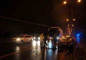 Boğaziçi Köprüsünde 13 araç birbirine girdi