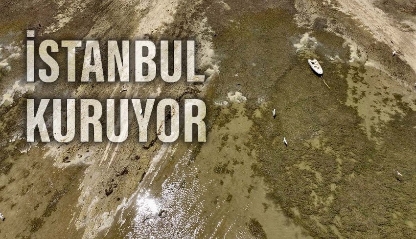 Büyükçekmece Gölü'nde toprak çatladı!