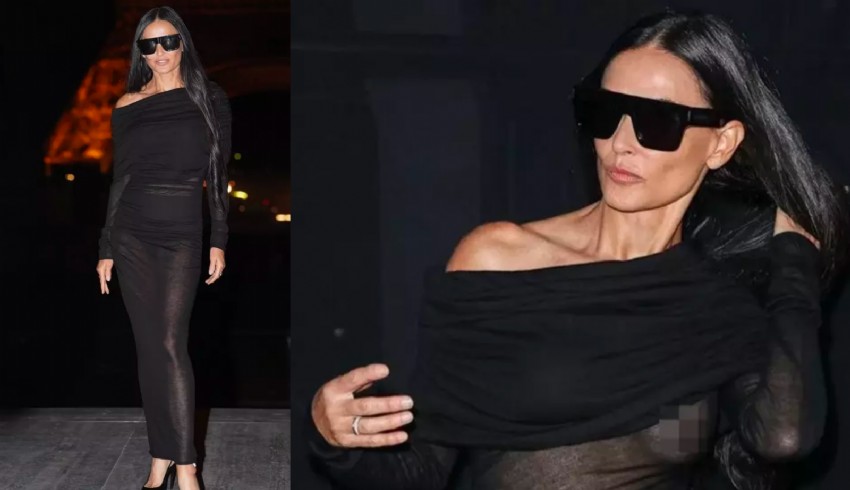 Demi Moore transparan elbisenin azizliğine uğradı