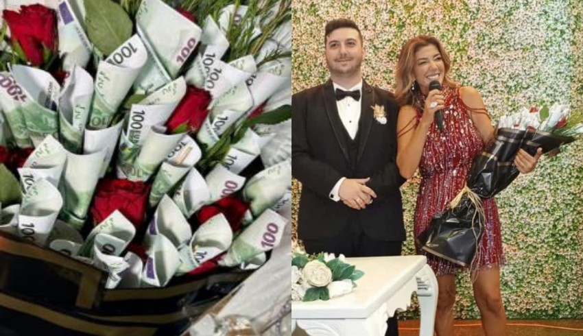 Gelin ve damattan şarkıcı Nadide Sultan'a Euro buketi