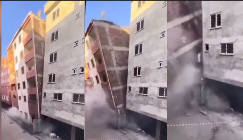 Güngören'de yıkım sırasında 6 katlı bina çöktü