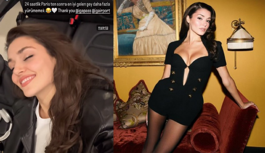 Hande Erçel havalimanında İGA buggy keyfini böyle çekti
