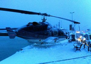 Ünlü patronun helikopteri kaldırıma indi