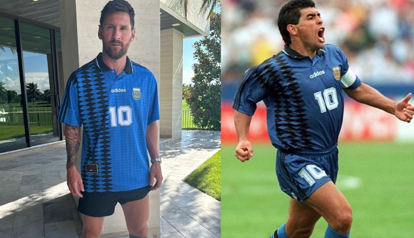 Messi, Maradona'nın son gol attığı formasını giydi