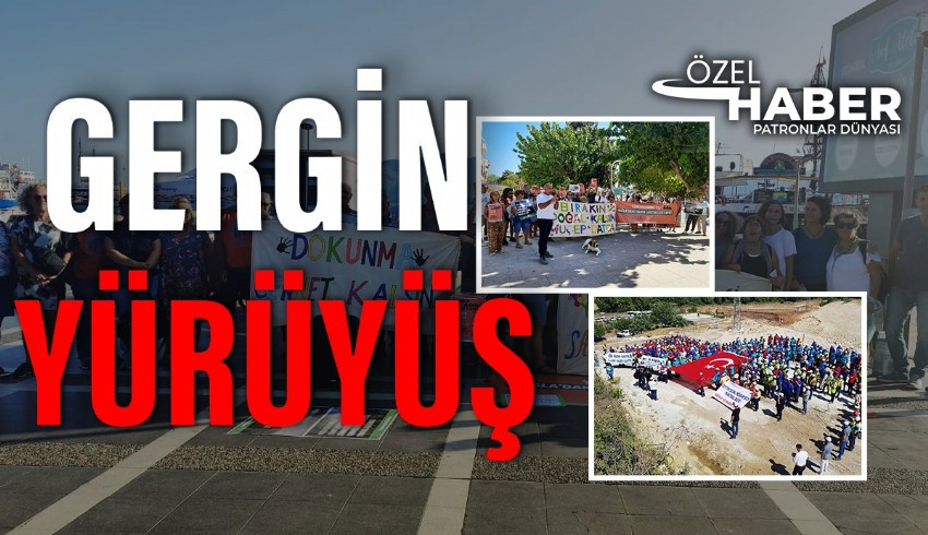 Muğla’da “Adalet Kervanı” yürüyüşü başladı, termik santraller için çevrecilerle ile santral işçileri karşı karşıya geldi