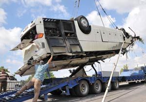 Bu otobüsten 25 kişi yaralı çıktı