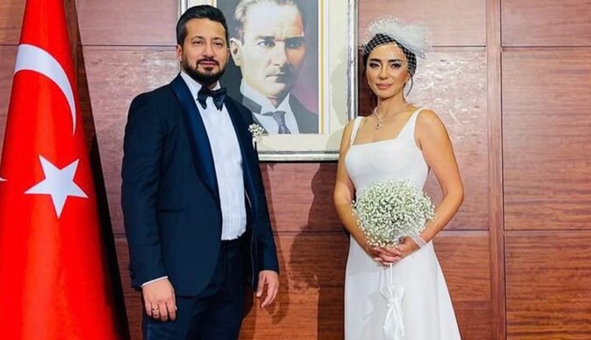 Öykü Gürman ile iş insanı Fatih İçmeli Bakü'de dünyaevine girdi