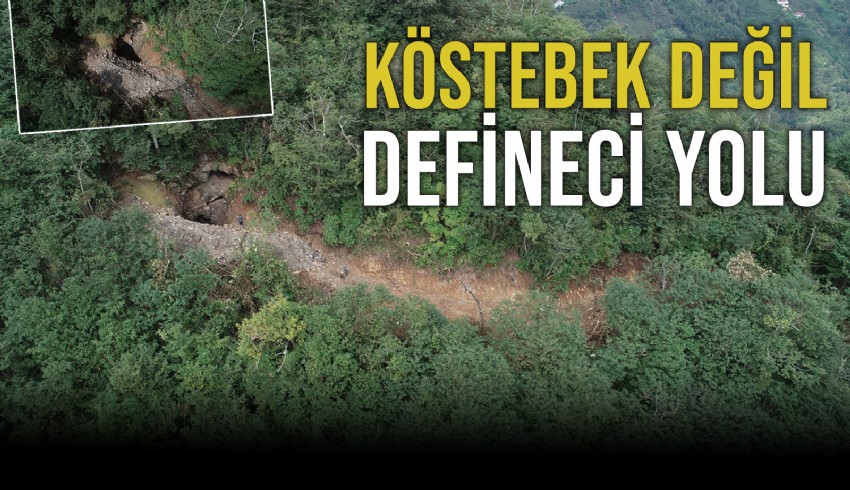 Trabzon'da iş makinesiyle define aramak için ormana yol açan şüpheliler hakkında soruşturma başlatıldı