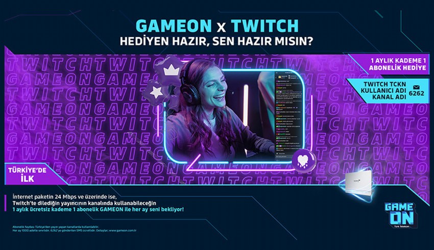 Türk Telekom GAMEON'dan ücretsiz Twitch aboneliği